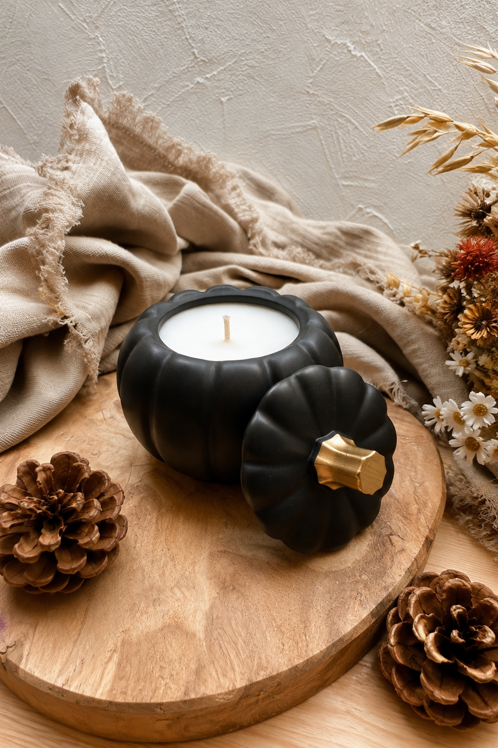 Bougie citrouille noire